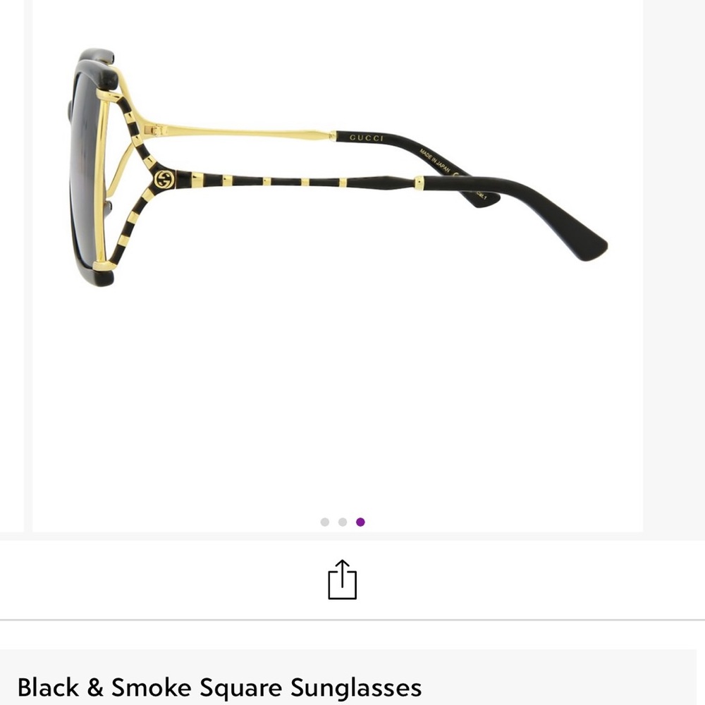 GUCCI Black & Smoke Square Sunglasses - Picture 11 of 11